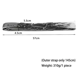 Heavy-duty 5cm tactical outdoor belt set featuring double-layer canvas and velcro, 145cm