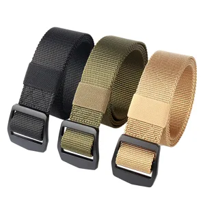 Taktischer Gürtel Für Herren Outdoor Militärtraining Imitation Nylon Gurtband Legierung Quadratische Schnalle Verstellbarer Freizeitgürtel