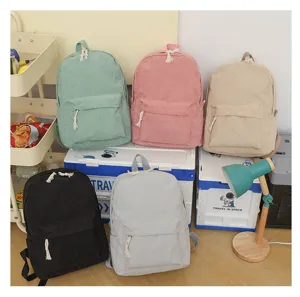 Mochilas de pana de gran capacidad en varios colores de moda para estudiantes y uso diario