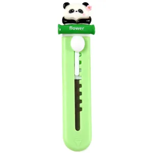 Schattige Cartoon Panda Mini Hobbymes Draagbare Doossnijder Intrekbare Leerling Kantoorbenodigdheden Papiersnijder Creatief Cadeau