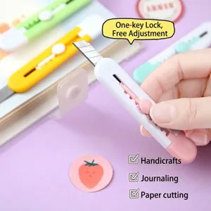 Mini cúter de color pastel para manualidades y corte de papel, diseño portátil de mano