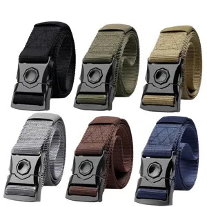 Durable nylon tactical belts with alloy quick-release buckle in multiple colors