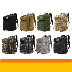 Large Capacity Tactical Backpack Outdoor 3P Assault Pack MOLLE System Waterproof Oxford Cloth Hiking Camping Sport Backpack