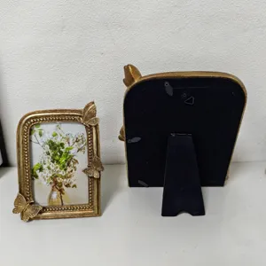 Cornice per foto con farfalla vintage stile europeo supporto decorativo da scrivania