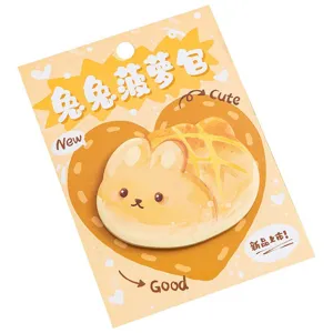 Mignons pense-bêtes en forme de brioche lapin pour les messages et notes d'étudiants.