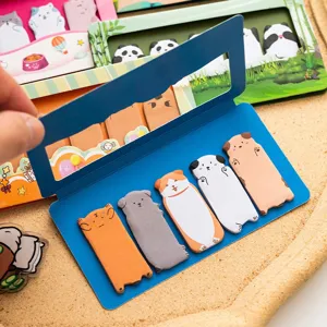 Multi-colored cartoon animal-shaped sticky notes and index tabs for journaling.