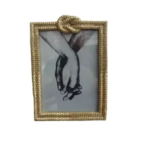 Luxury gold rope knot photo frame decorative tabletop picture frame for home