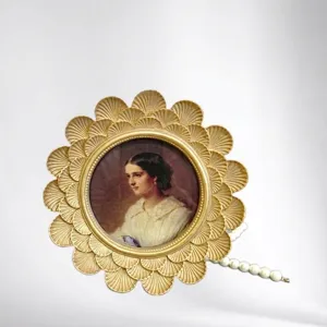 American Vintage Carved Round Gold Resin Photo Frame European Palace Style Luxury Home Decoration Mirror Wall Ornament