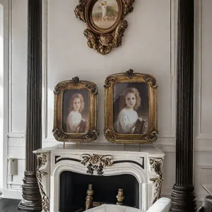 Elegant European vintage resin picture frame set for luxury French home wall decor
