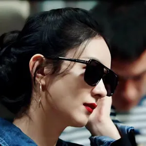 Premium black square sunglasses for women with UV protection and lightweight TR frame