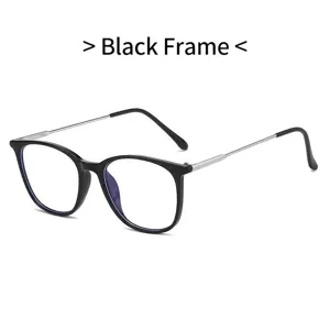 Gafas de lectura anti-luz azul con montura redonda negra para hombre y mujer