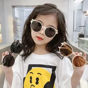 Cute cat-ear sunglasses for kids in various colors with UV400 protection