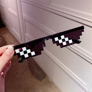 Funny pixelated mosaic sunglasses for kids photoshoot and parties