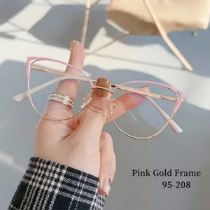 Montura de gafas de ojo de gato con filtro de luz azul en oro rosa