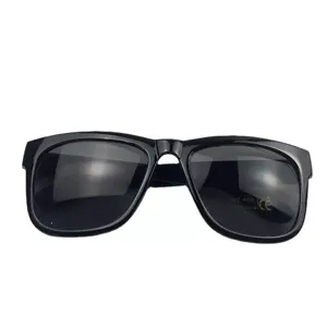 Classic retro oversized black square frame sunglasses featuring UV400 protection lenses