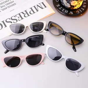 Retro Triangular Cat Eye Sunglasses For Women Vintage Small Frame UV400 Protection Fashion Sun Glasses For Photo Props