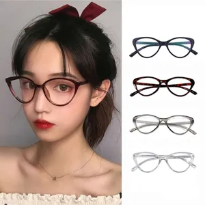 Gafas de Luz Azul Estilo Mona Ojo de Gato para Mujer Marco de PC Triangular Ultra Ligero Gafas Decorativas Ópticas