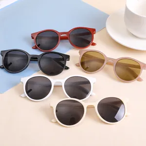 Kids Candy Color Round Frame Sunglasses Korean Style UV Protection Cute Fashion Eyewear For Boys Girls Sun Protection Eyeglasses