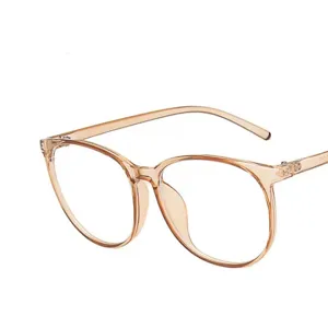 Eleganti montature per occhiali da vista champagne oversize in stile vintage per donna