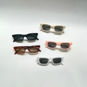Retro Rectangular Children's Sunglasses UV375 Fashion Cat Eye Sunglasses For Boys Girls PC Frame AC Lens