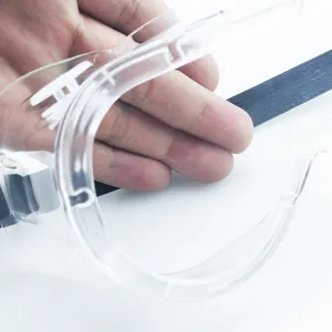 Professional clear anti-fog safety goggles with adjustable black elastic strap