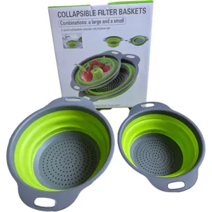 Faltbare Plastik Seiher Korb Set Platzsparende Runde Küchensieb Set Für Gemüse Obst Küche Aufbewahrung Abtropfkorb