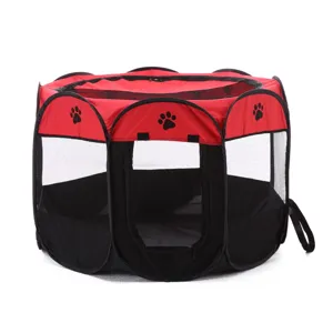 Foldable pet playpen octagonal dog tent with breathable mesh for puppy delivery and camping