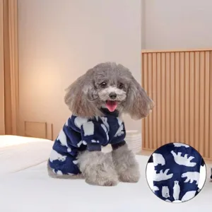 Pigiama per Cani Caldo Peluche Tuta Intera a Quattro Zampe Vestiti in Morbido Pile per Cuccioli Cani di Taglia Piccola Media Stampa Animale