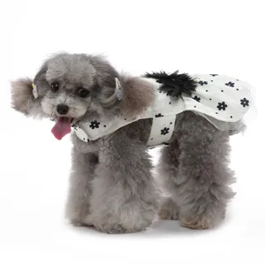 Jolie robe pour chien animal compagnie princesse mariage fête vêtements jupe filet floral petit chien