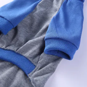Hundepullover lässig Raglanärmel Pullover Frühling Herbst Haustier Kleidung grau blau