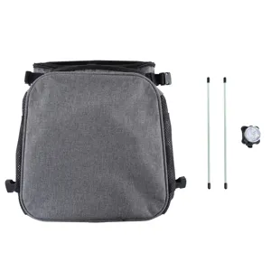 Kit borsa grigia staccabile per trasporto animali con aste di supporto e luce LED di sicurezza