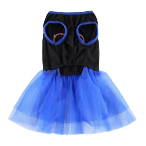 Pet dog dress summer cute blue mesh tutu skirt breathable puppy apparel pet clothes for small dogs