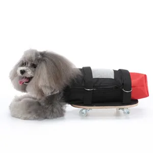 Adjustable disabled dog scooter with breathable drag bag for auxiliary hind leg walking aid