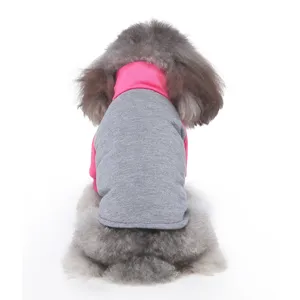 Hundepullover hoher Kragen Haustierbekleidung grau rosa zweibeinig Freizeitkleidung Details