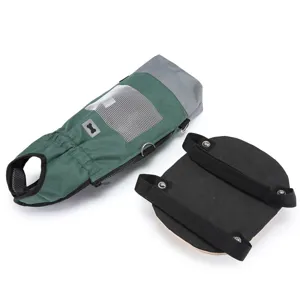 Green durable pet drag bag and scooter base for disabled dogs lower body walking aid kit