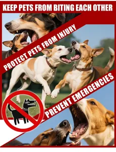 Pet anti-bite protective clothing detail promotional banner for outdoor dog safety