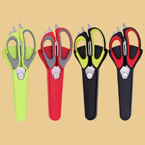 Stainless Steel Kitchen Shears Multi Functional Poultry Bone Scissors With Magnetic Protective Case Kitchen Tools