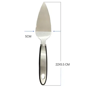 Stainless steel pizza server shovel tool with dimension markings for kitchen baking