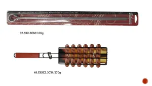 Stainless steel BBQ skewer set and hotdog grilling basket for outdoor camping and backyard parties.