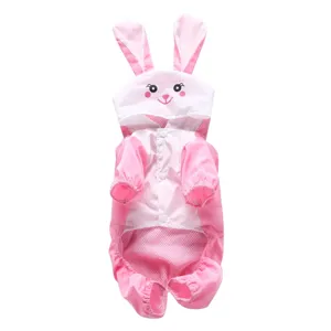 Mignon imperméable pour chien lapin rose vêtements pour animaux à quatre pattes vue détaillée.