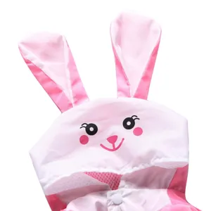 Mignon imperméable pour chien lapin avec capuche et oreilles, vêtements de pluie légers.