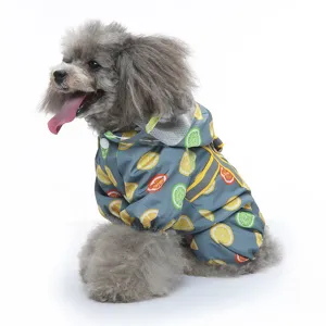 Imperméable pour animaux à quatre pattes avec motif citron, veste réfléchissante pour chien de pluie.