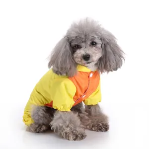 Imperméable pour chien animal compagnie jaune orange quatre pattes léger chiot vêtements.