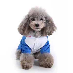 Joli imperméable pour chien bleu et blanc, léger, étanche, séchage rapide, vêtement animal