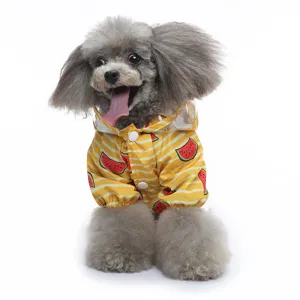 Joli imperméable pour animaux avec motif de pastèque pour chiens, vêtement imperméable confortable.