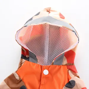 Imperméable pour chiot avec capuche bandes réfléchissantes mesh respirant vêtement pluie pour animal