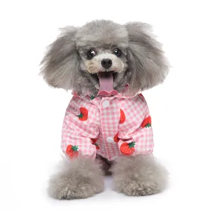 Joli imperméable pour chien fraise rose poncho quatre pattes imperméable pour chiot