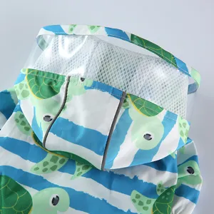 Imperméable pour animal de compagnie chiot bord transparent motif de tortue détail