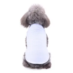 Gilet uni pour chien de compagnie t-shirt d'été vêtement basique respirant pour chiot détail