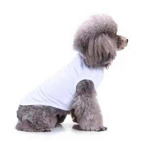 Gilet uni d'été pour chien, t-shirt blanc pour petits chiens, vêtements respirants pour chiots.